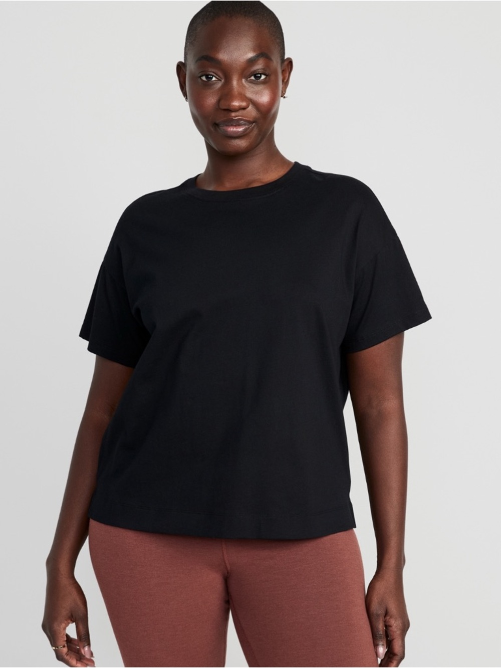 🆕 Old Navy Women's Vintage Crew-Neck T-Shirt Short Sleeve Tee Black L 12-14